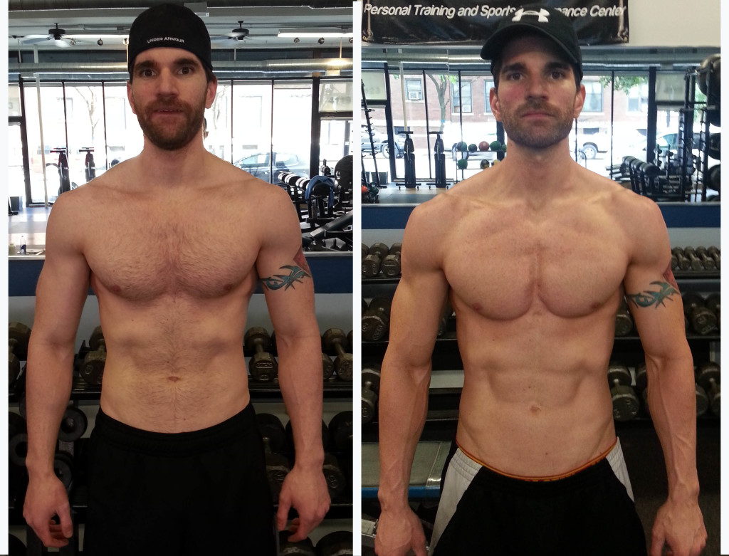 On the left, taken one day after starting prep. On the right, taken 3 days before the shoot.